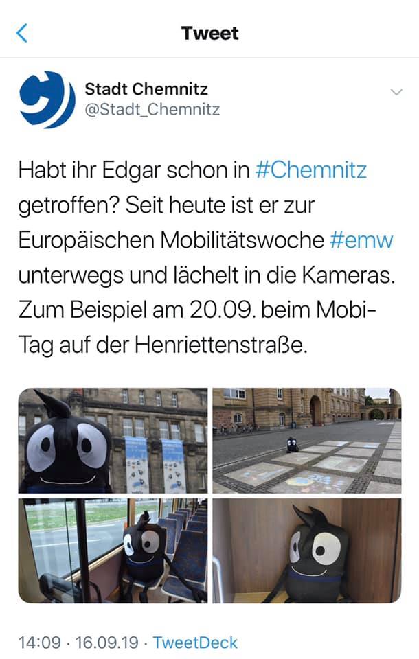 Die Stadt Chemnitz hat ein neues Maskottchen. Wer erkennt, was es darstellen